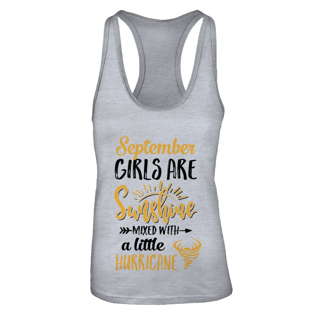 September Girls Sunshine Mixed With A Little Hurricane Birthday T-Shirt & Tank Top | Teecentury.com