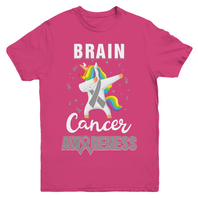 Inspirational Brain Cancer Awareness Unicorn Support Youth Youth Shirt | Teecentury.com