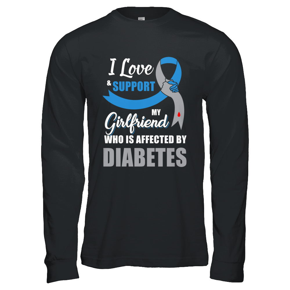 Diabetes Awareness Support Blue Grey Girlfriend Boyfriend T-Shirt & Hoodie | Teecentury.com