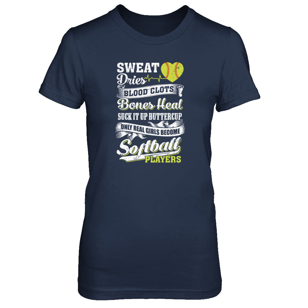 Real Girls Become Softball Players T-Shirt & Tank Top | Teecentury.com