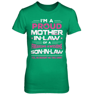 Proud Mother-In-Law Freaking Awesome Son-In-Law T-Shirt & Hoodie | Teecentury.com