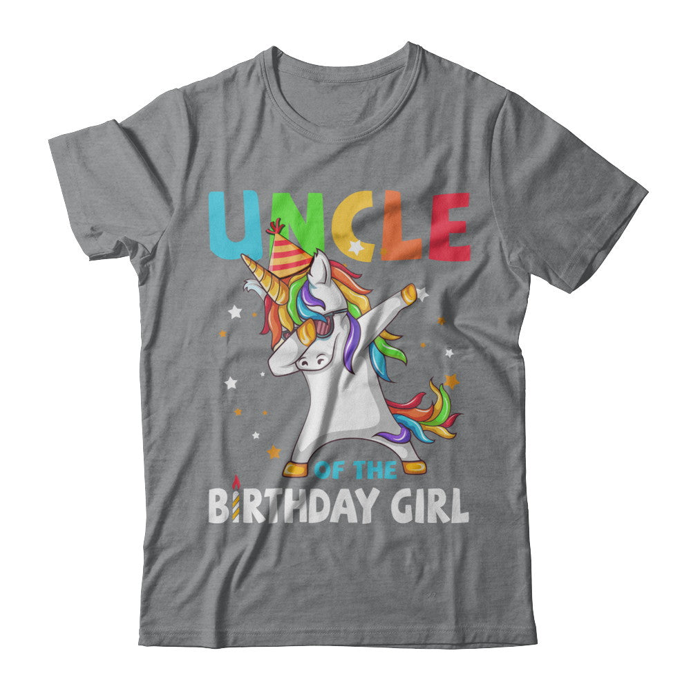 UNCLE Of The Birthday Girl Dabbing Unicorn Party T-Shirt & Hoodie | Teecentury.com