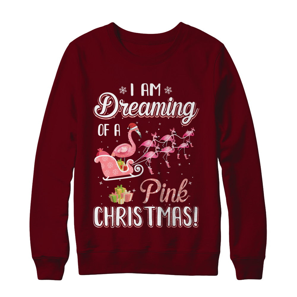 I Am Dreaming Of A Pink Christmas Funny Flamingo T-Shirt & Sweatshirt | Teecentury.com