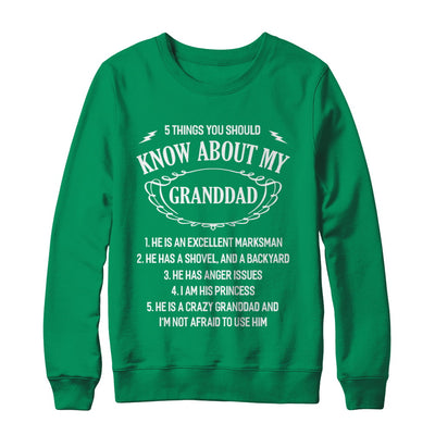 5 Things You Should Know About My Granddad Granddaughter T-Shirt & Sweatshirt | Teecentury.com