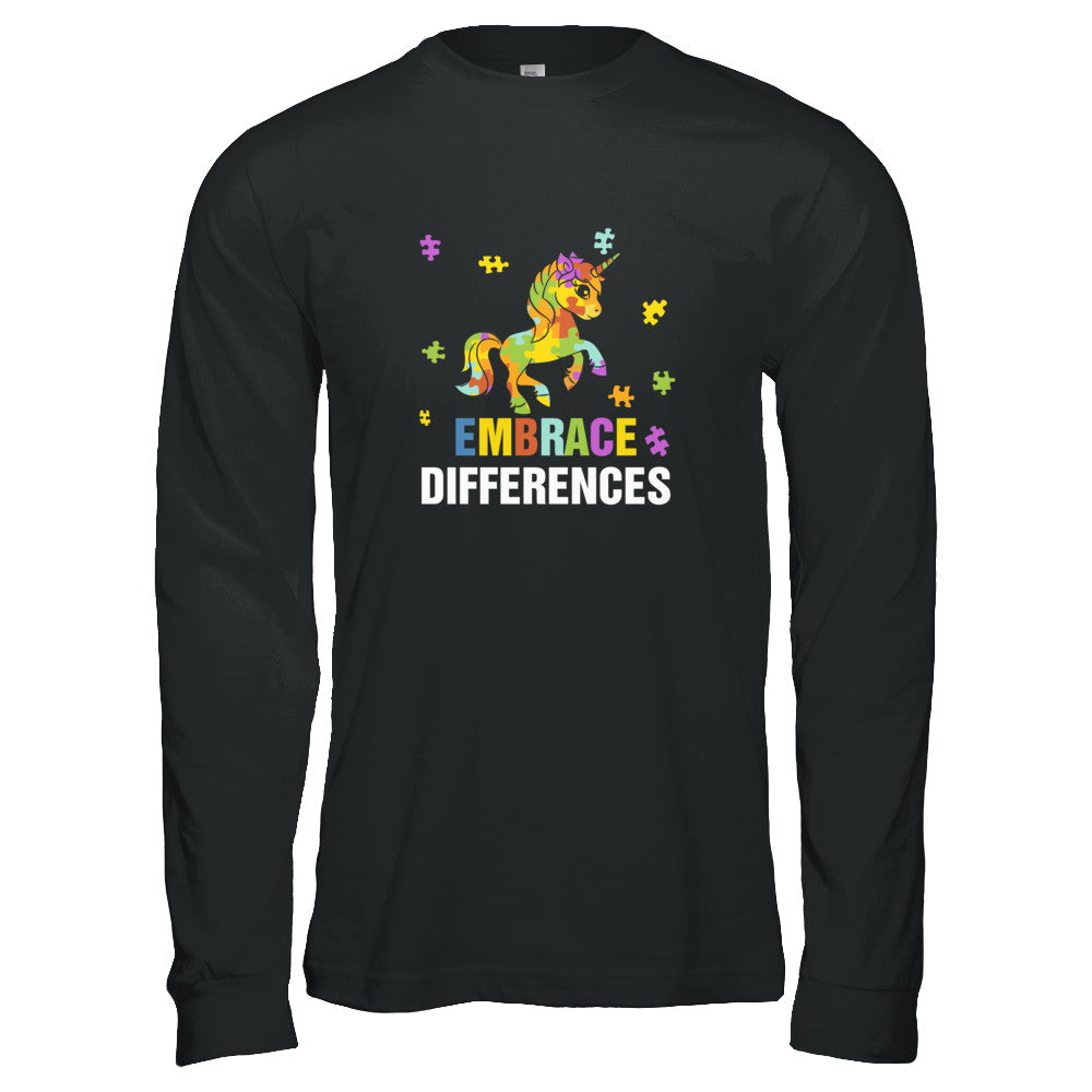 Autism Awareness Puzzle Piece Unicorn Embrace Differences T-Shirt & Tank Top | Teecentury.com