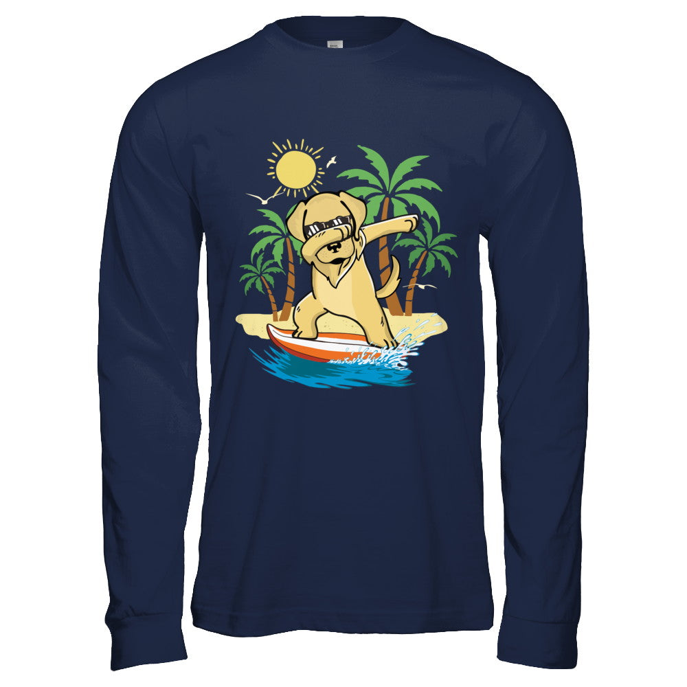 Summer Vacation Dabbing Golden Retriever Surfing Surfboard Gift T-Shirt & Hoodie | Teecentury.com