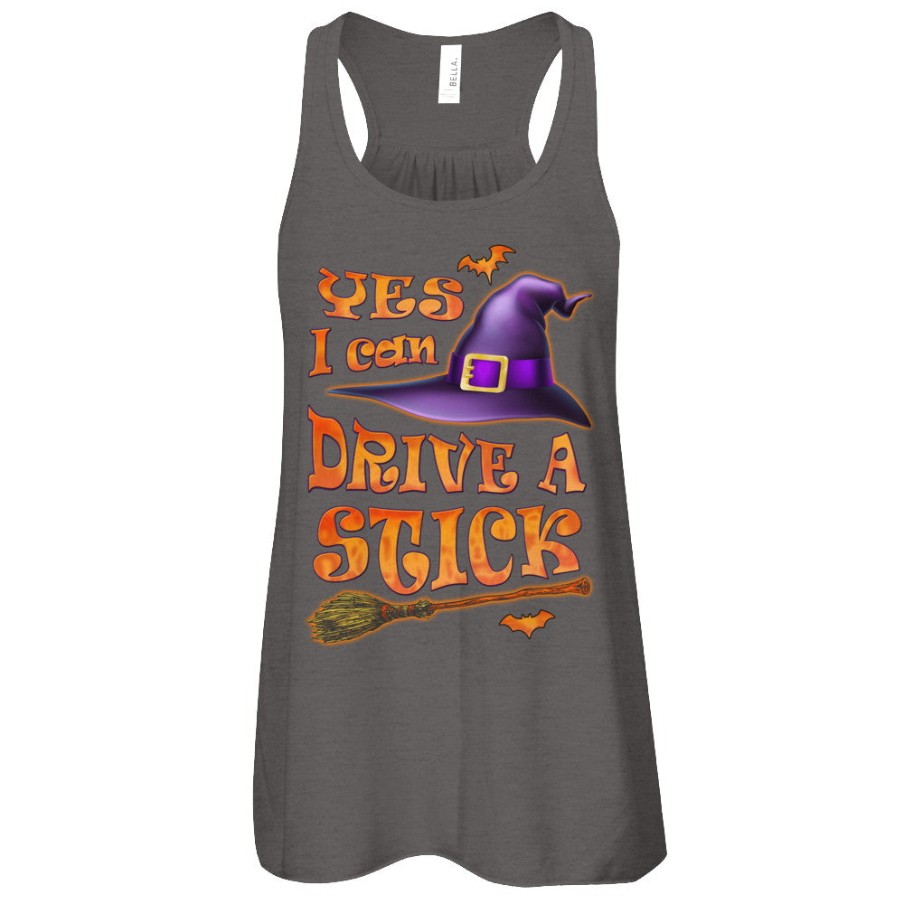 Yes I Can Drive A Stick Funny Halloween Witch Broom T-Shirt & Tank Top | Teecentury.com