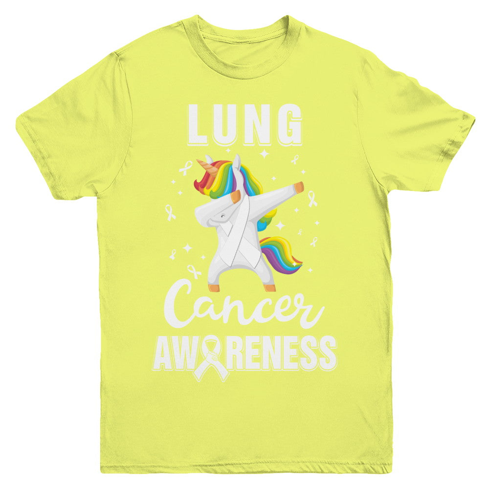 Inspirational Lung Cancer Awareness Unicorn Support Youth Youth Shirt | Teecentury.com