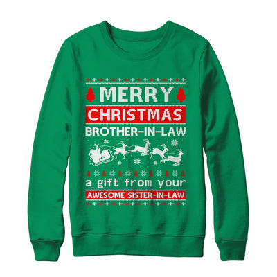 Merry Christmas Brother-In-Law A Gift From Your Sister-In-Law Sweater T-Shirt & Sweatshirt | Teecentury.com