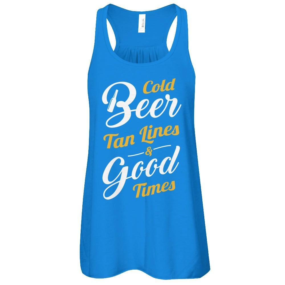Cold Beer Tan Lines And Good Times T-Shirt & Tank Top | Teecentury.com