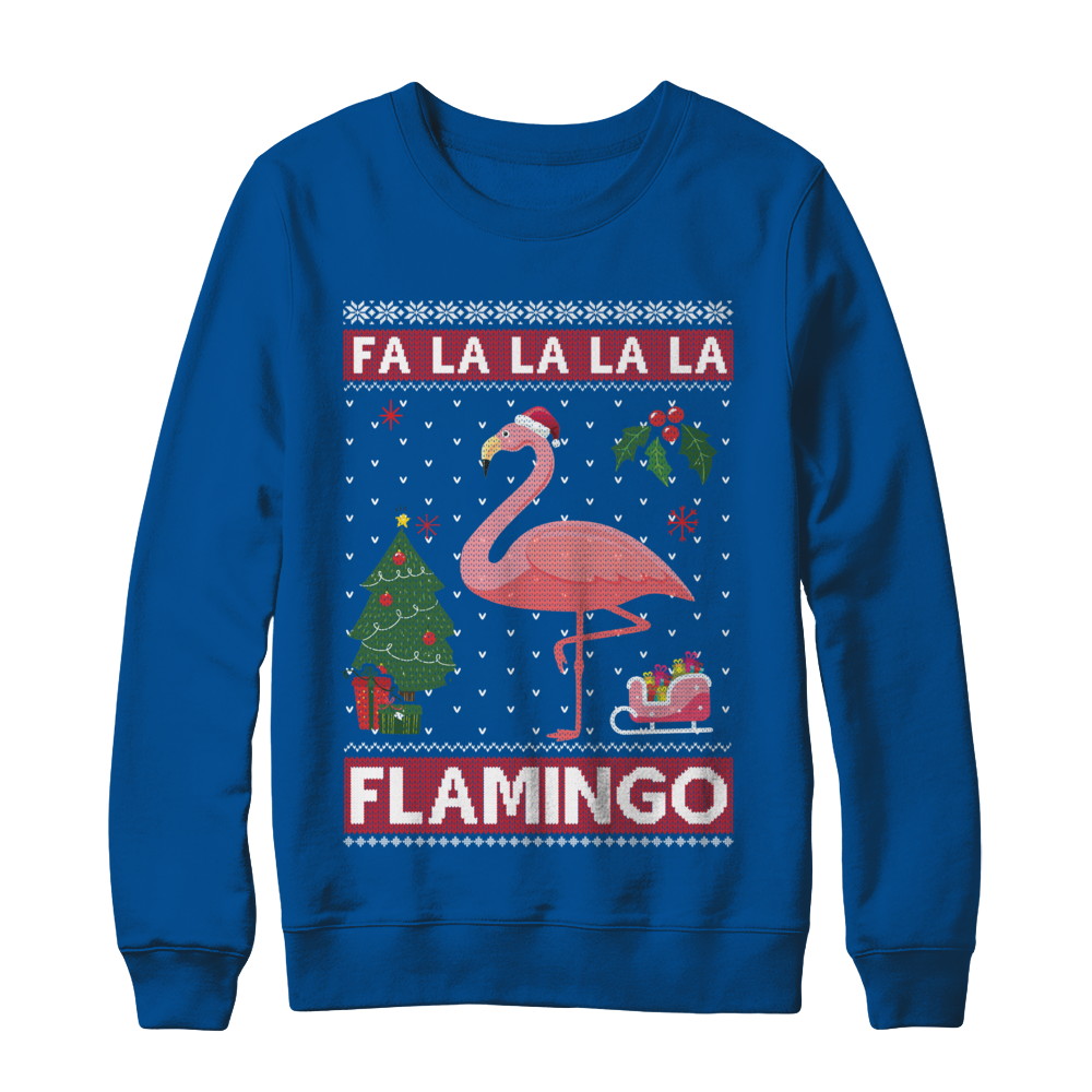 Cute Pink Flamingo Santa Hat Merry Christmas Sweater T-Shirt & Sweatshirt | Teecentury.com