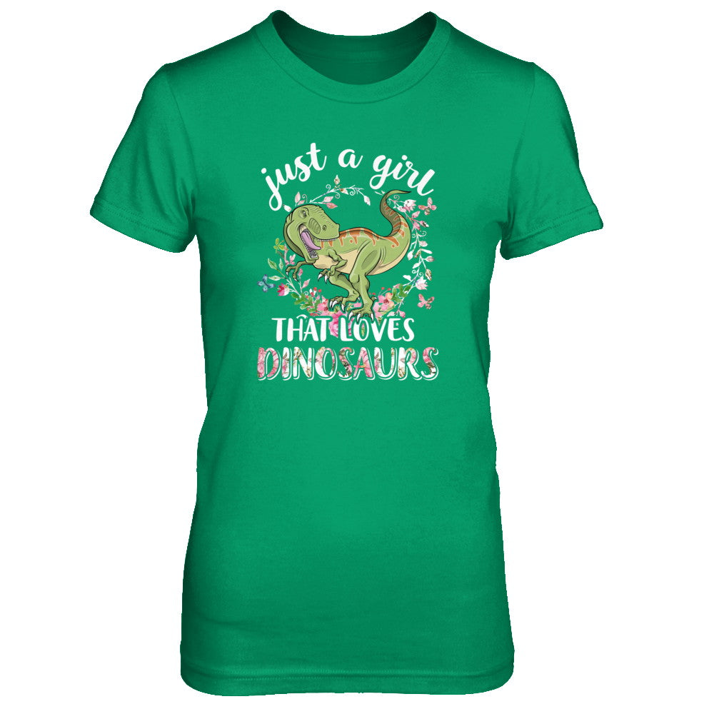 Saurus Just A Girl That Loves Dinosaurs T-Rex Gift T-Shirt & Tank Top | Teecentury.com