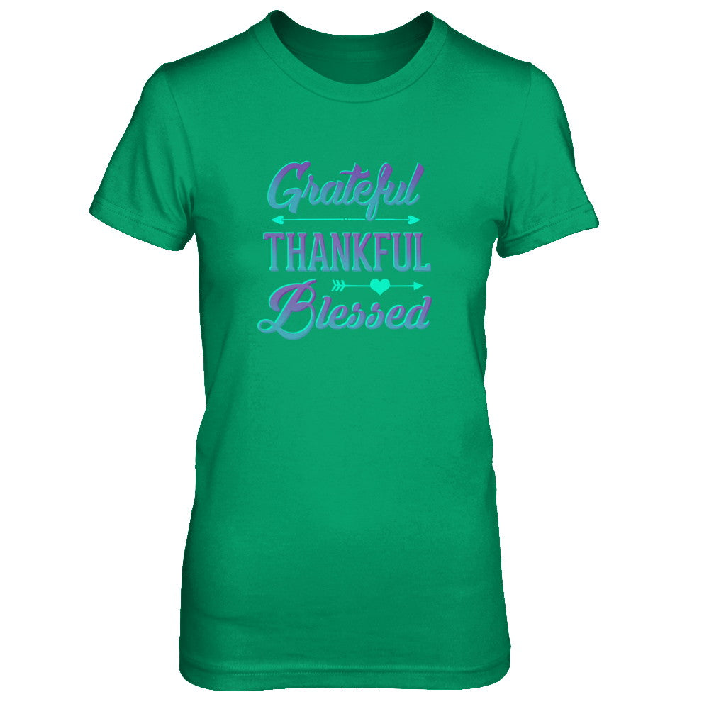 Grateful Thankful Blessed Thanksgiving T-Shirt & Tank Top | Teecentury.com