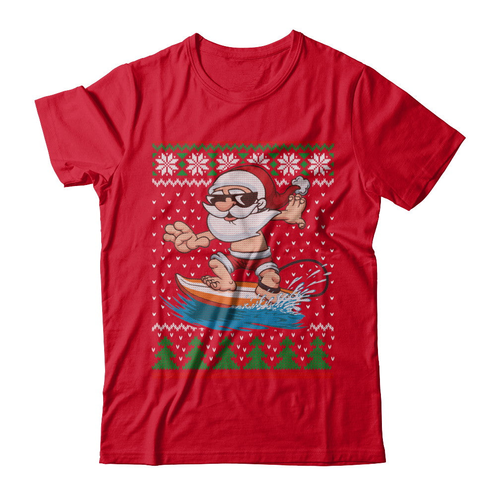 Santa Surfing Hawaiian Summer Christmas Ugly Sweater T-Shirt & Sweatshirt | Teecentury.com