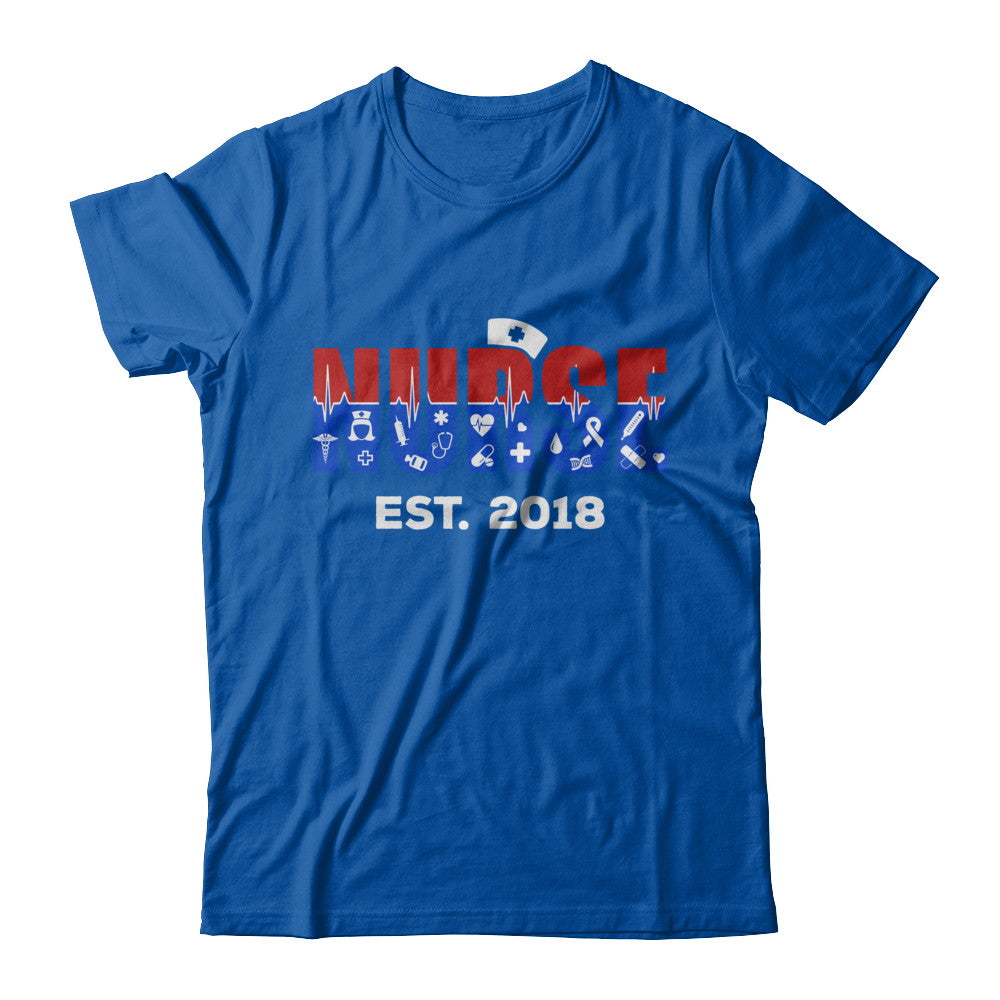 Nurses Est 2018 Graduation T-Shirt & Hoodie | Teecentury.com