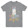 Llama Unicorn Llamacorns Born In August Birthday Gift Youth Youth Shirt | Teecentury.com