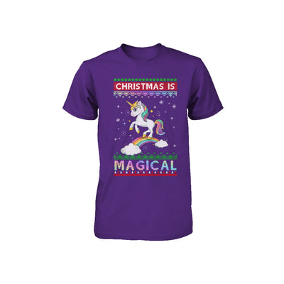 Christmas Is Magical Unicorn Ugly Christmas Sweater Youth Youth Shirt | Teecentury.com