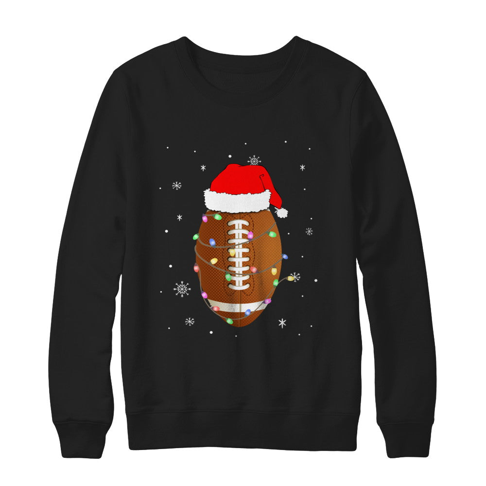 Santa Hat Football Christmas Gifts T-Shirt & Sweatshirt | Teecentury.com