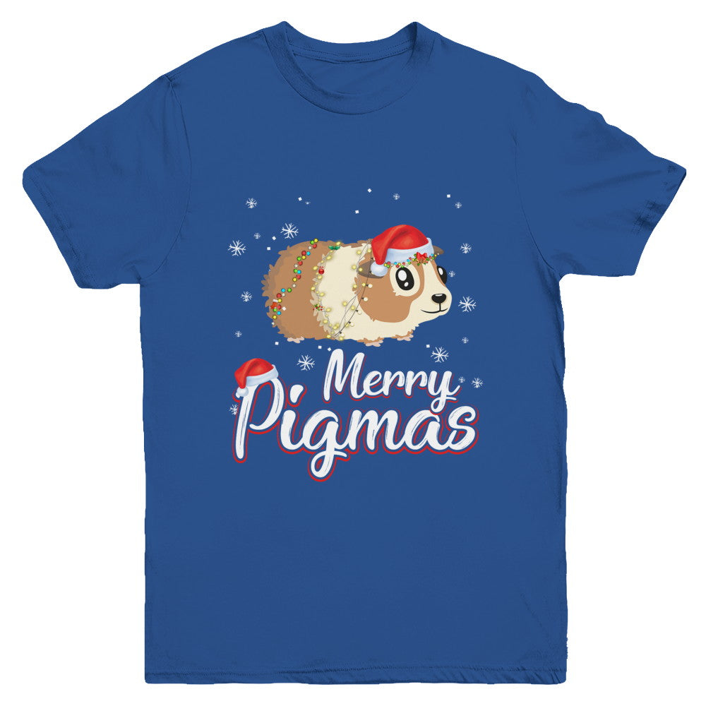 Merry Pigmas Funny Guinea Pig Santa Hat Christmas Gift Youth Youth Shirt | Teecentury.com