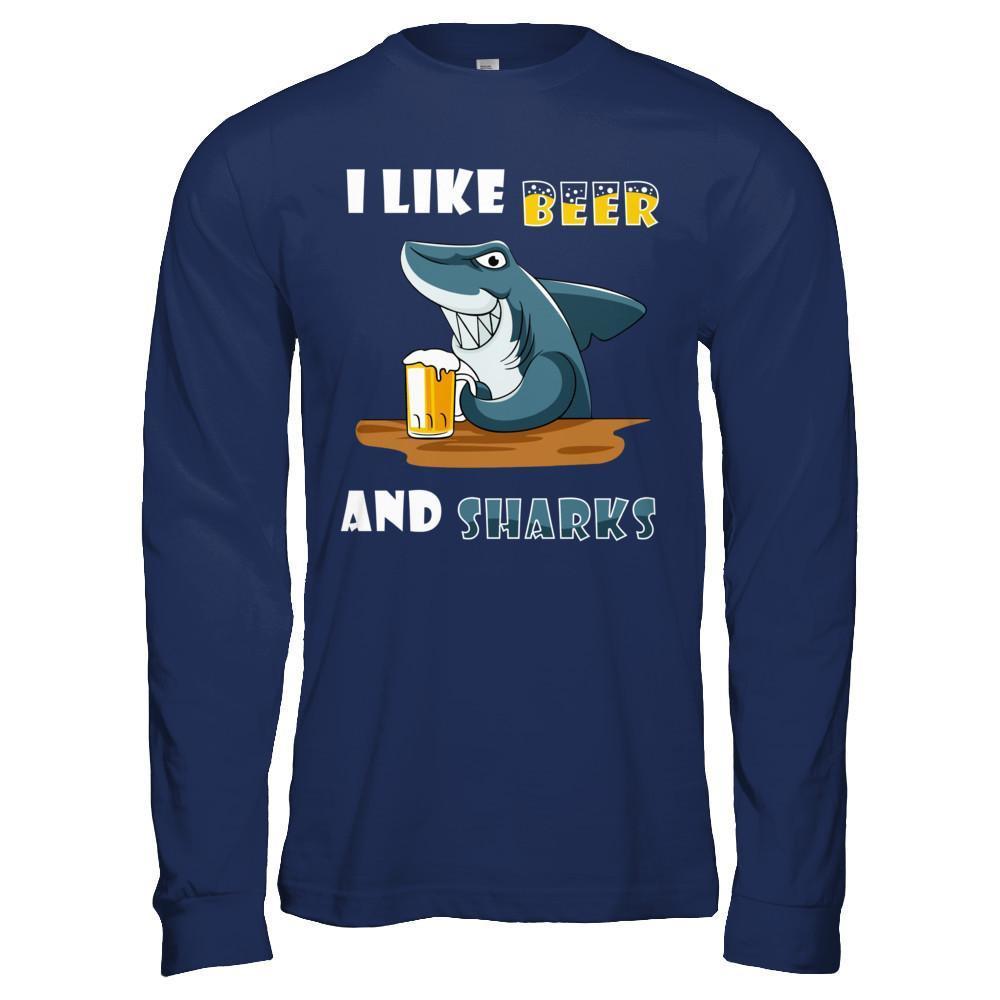 I Like Beer And Sharks T-Shirt & Hoodie | Teecentury.com