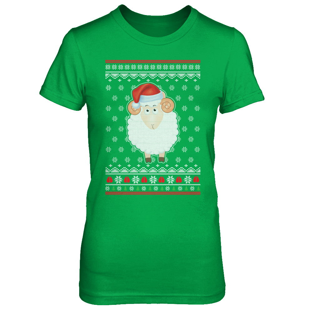 Pajamas Lamb Sheep Santa Hat Ugly Christmas Sweater T-Shirt & Sweatshirt | Teecentury.com