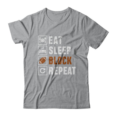 Funny Eat Sleep Block Repeat Football Gifts T-Shirt & Hoodie | Teecentury.com