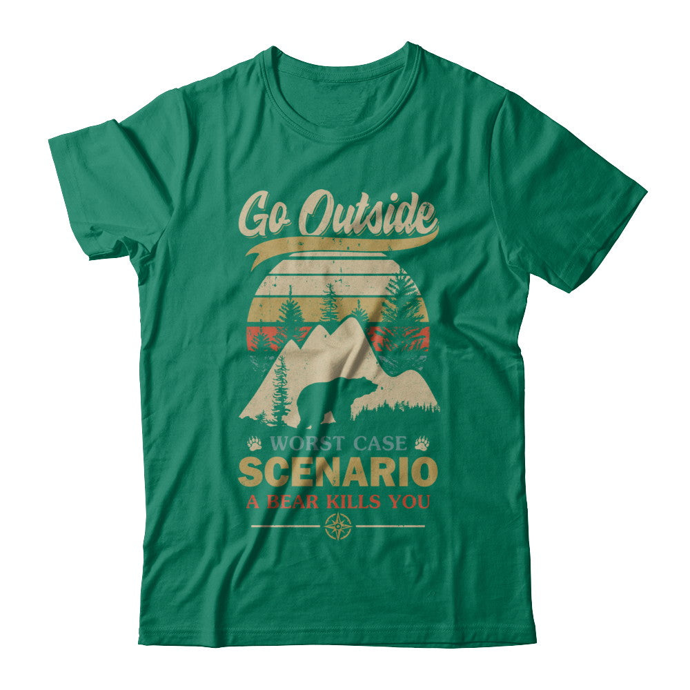 Vintage Go Outside Worst Case Scenario A Bear Kills You T-Shirt & Hoodie | Teecentury.com