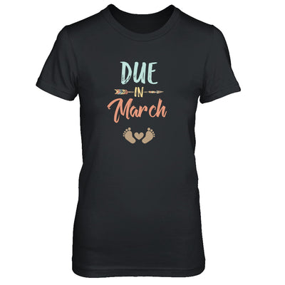 Due Date March 2022 Announcement Mommy Bump Pregnancy T-Shirt & Tank Top | Teecentury.com