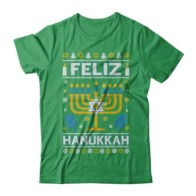 Happy Hanukkah Ugly Sweater Feliz Chanukah Menorah T-Shirt & Sweatshirt | Teecentury.com