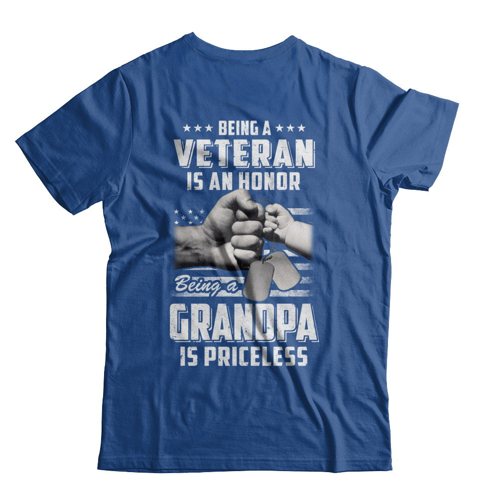 Being A Veteran Is An Honor Being A Grandpa Is Priceless T-Shirt & Hoodie | Teecentury.com