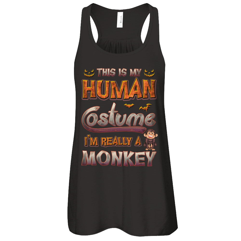 Monkey Halloween My Human Costume I'm Really A Monkey T-Shirt & Tank Top | Teecentury.com