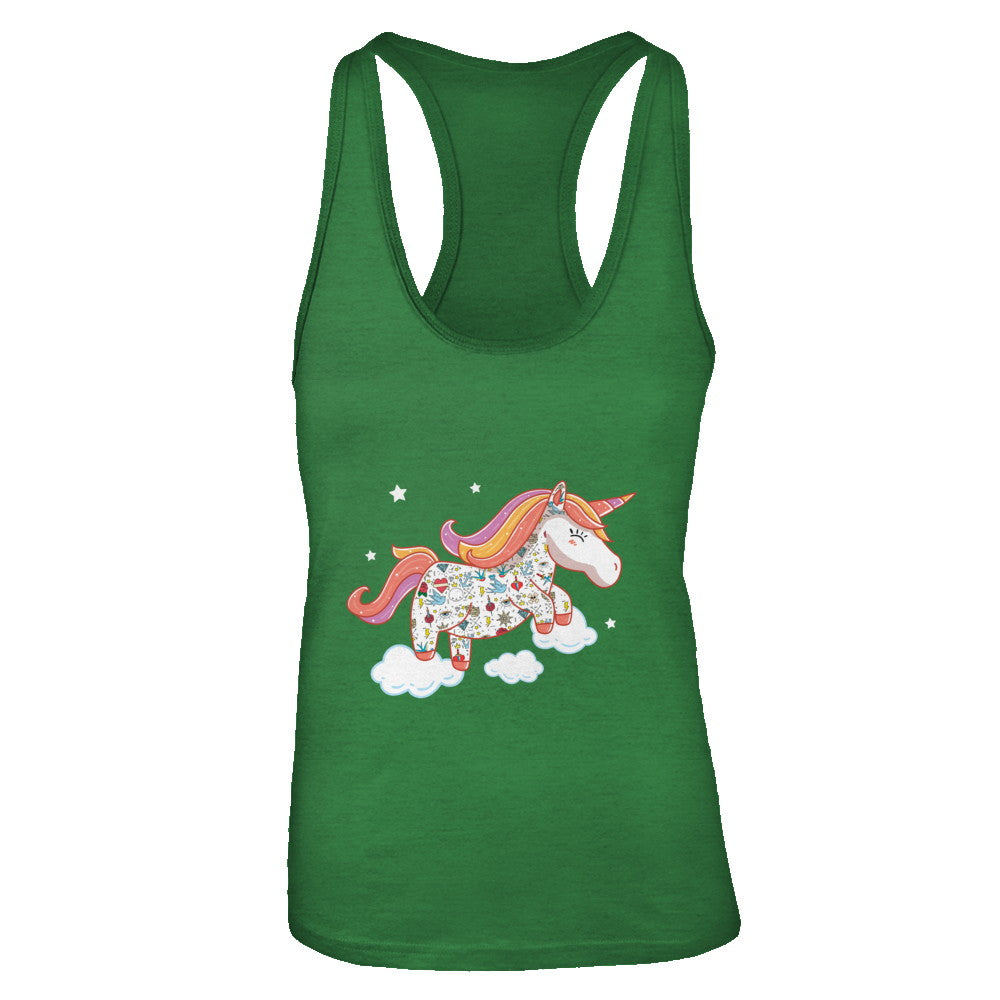 Tattooed Girl Unicorn Tattoos T-Shirt & Tank Top | Teecentury.com