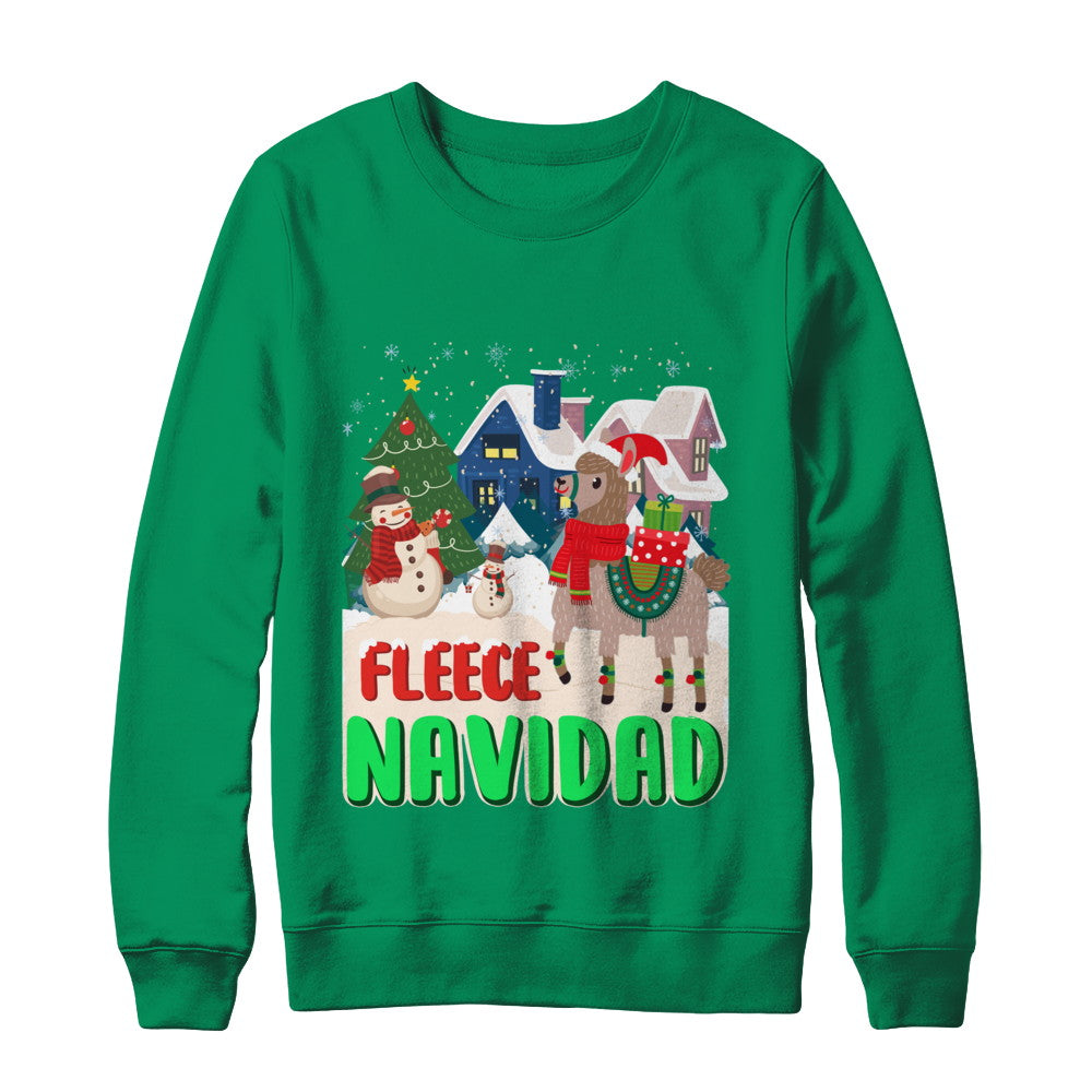 Fleece Navidad Llama Christmas Gifts Spanish T-Shirt & Sweatshirt | Teecentury.com