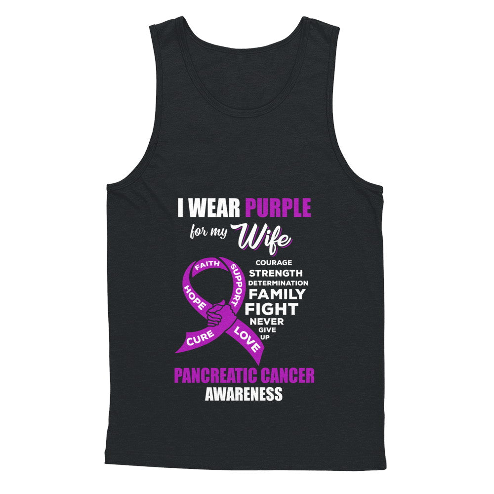 Pancreatic Cancer I Wear Purple For My Wife Husband T-Shirt & Hoodie | Teecentury.com