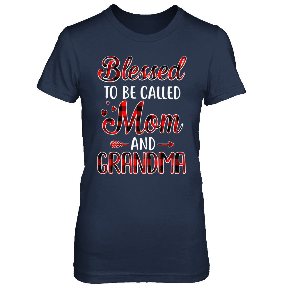 Red Buffalo Plaid Blessed To Be Called Mom And Grandma T-Shirt & Hoodie | Teecentury.com
