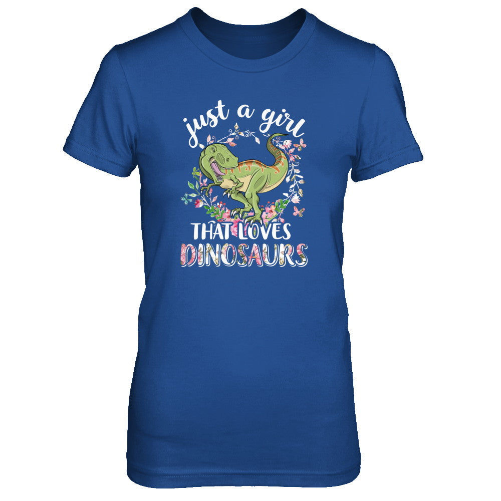 Saurus Just A Girl That Loves Dinosaurs T-Rex Gift T-Shirt & Tank Top | Teecentury.com
