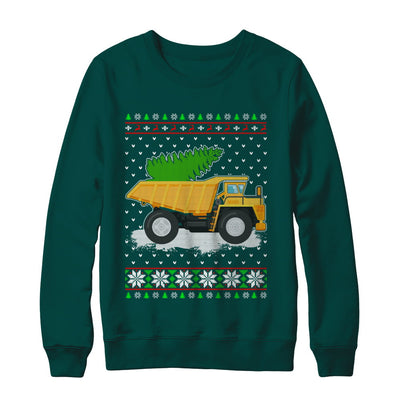 Yellow Dump Truck Trucker Ugly Christmas Sweater T-Shirt & Sweatshirt | Teecentury.com