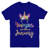 Cute Unicorns Are Born In January Birthday Gift Youth Youth Shirt | Teecentury.com