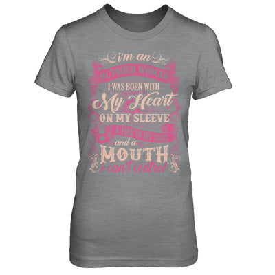 I Am An October Woman I Was Born With My Heart On My Sleeve T-Shirt & Sweatshirt | Teecentury.com