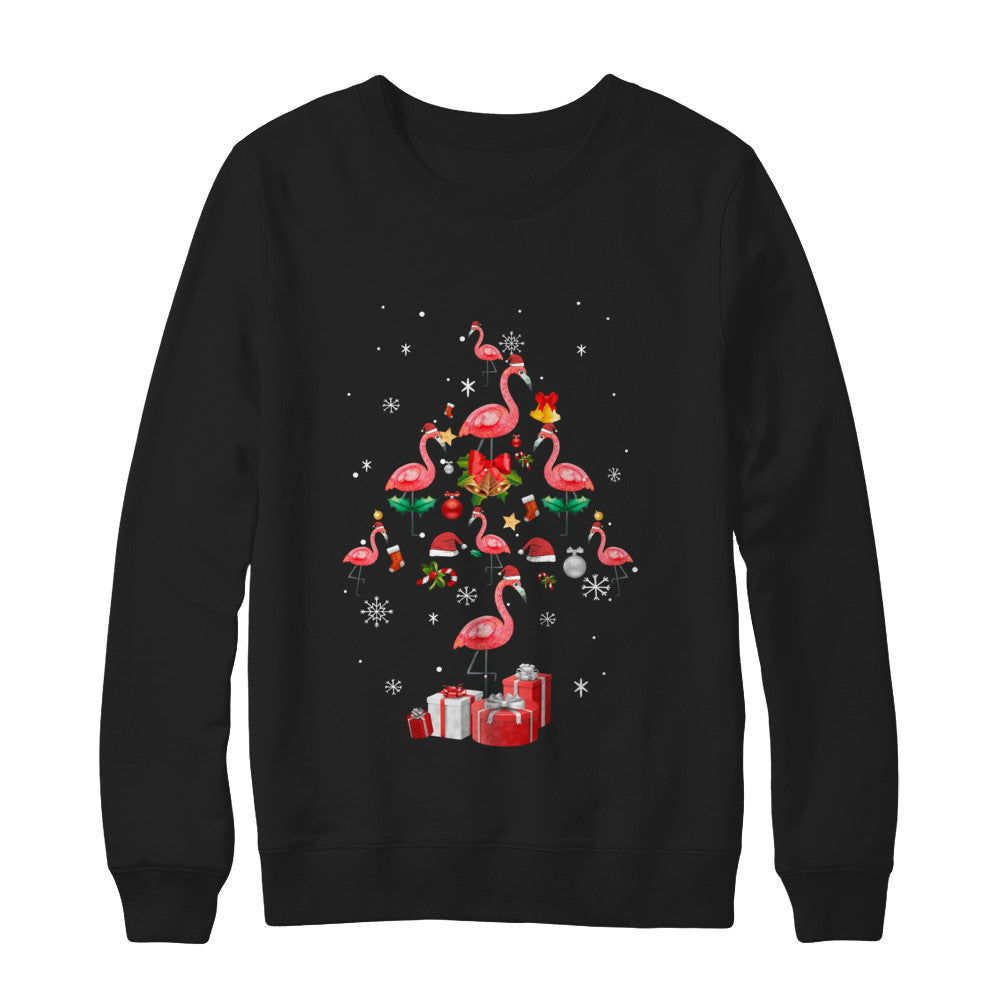 Santa Flamingo Christmas Tree Gift T-Shirt & Sweatshirt | Teecentury.com