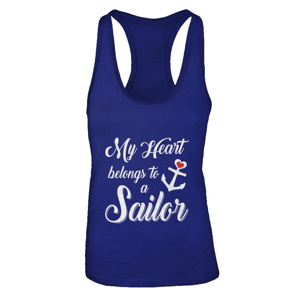 My Heart Belongs To A Sailor Wife Gift T-Shirt & Tank Top | Teecentury.com