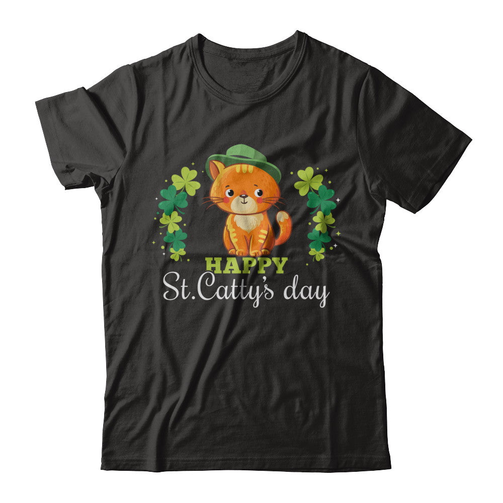 Happy St Catty's St. Patrick's Day Lucky Cat Gift T-Shirt & Hoodie | Teecentury.com