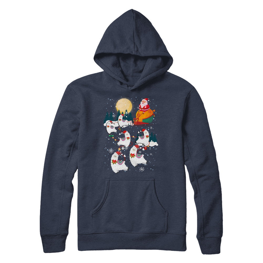 Funny Christmas Llama Alpaca Reindeer Lover Santa Gift T-Shirt & Sweatshirt | Teecentury.com