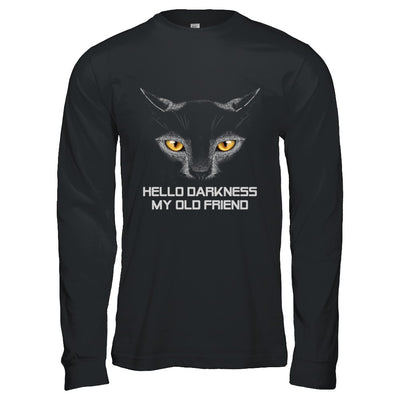 Halloween Hello Darkness My Old Friend Black Cat T-Shirt & Hoodie | Teecentury.com