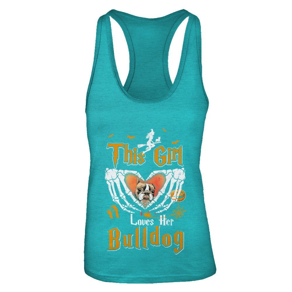 This Girl Love Her Dog Bulldog Halloween T-Shirt & Tank Top | Teecentury.com