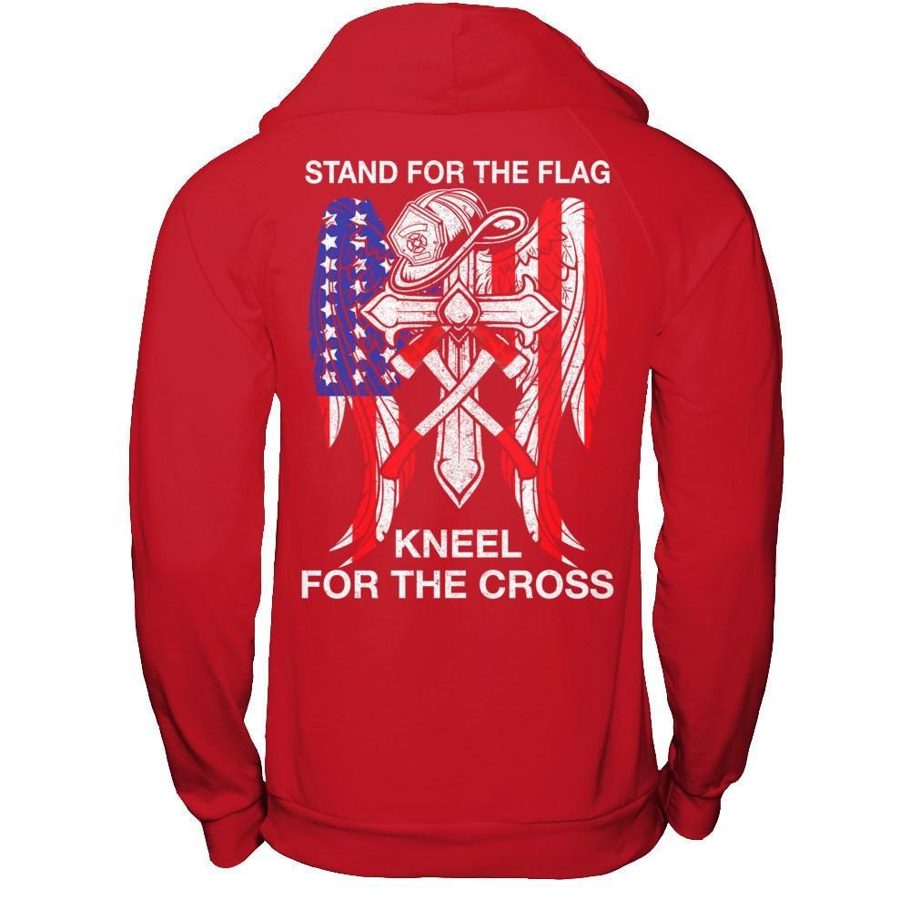Firefighter Stand For The Flag Kneel For The Cross T-Shirt & Hoodie | Teecentury.com