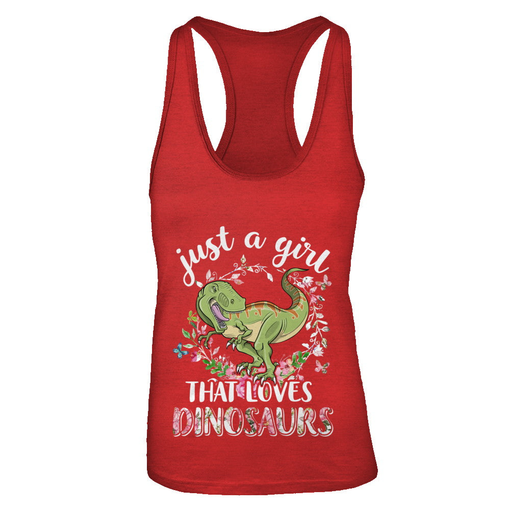 Saurus Just A Girl That Loves Dinosaurs T-Rex Gift T-Shirt & Tank Top | Teecentury.com
