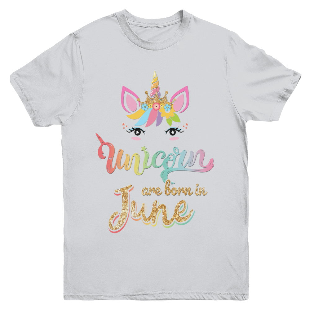 Cute Unicorns Are Born In June Birthday Gift Youth Youth Shirt | Teecentury.com