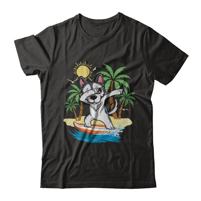 Summer Vacation Dabbing Husky Surfing Surfboard Gift T-Shirt & Hoodie | Teecentury.com