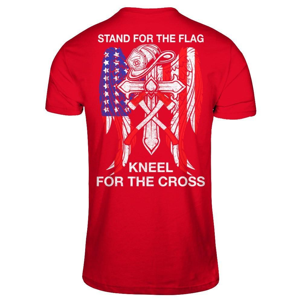 Firefighter Stand For The Flag Kneel For The Cross T-Shirt & Hoodie | Teecentury.com